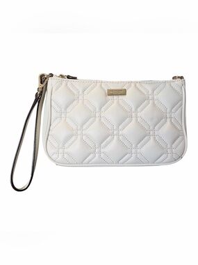 Kate Spade Off White Linet Astor Court Quilted Leather Wristlet/Shoulder Bag